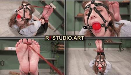 Meloxy - Elegantly Brief Leather Hogtie with Harness Ballgag (FULL HD MP4)