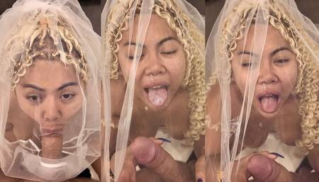 Bride swallows big load POV