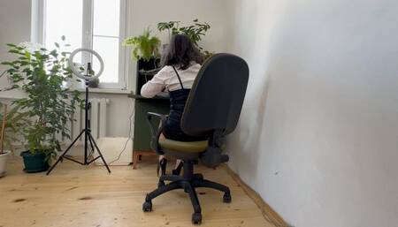 stuck under working desk avi