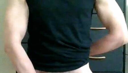 big hard cock masturbation with flexing and moaning