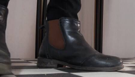 Tiny cock crushed under Tanja's everyday footwear - Cam 2