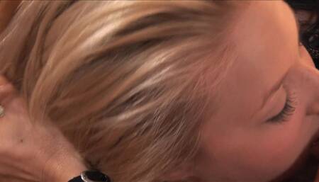 Brunette MILF and young hot blonde take turns eating each other's cunts