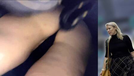 HOT Spy Upskirt Classy English MILF Pussy Slip