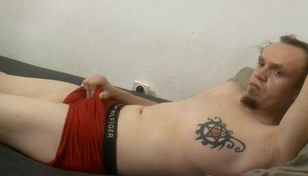 Red Boxer Shorts Under Black Pajamas (pt.1)