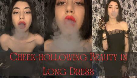 Cheek-hollowing Beauty in Long Dress