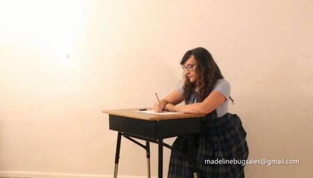 School Girl Maddie Self Punishment Spanking