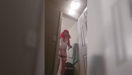 Sissy Cross Deep Throat and Fucked in Closet