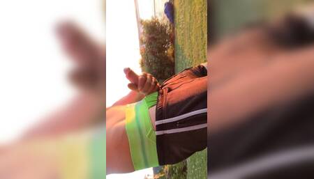 Ocean View Sunset Masturbation Session with Cum Shot by Skinny Twink