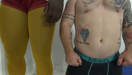 Dwarf vs Strong Ebony fart fight by Fernada chocolate and Pitoco cam by aline full hd