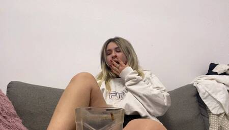 19 years old girl Smoking while ignores you