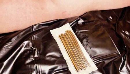 Lady Boobs finishes petplay handjob