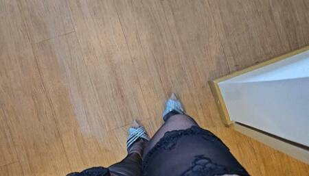 Mila Arches Sublime Dangling on CERVIN ANGEL Black Stockings