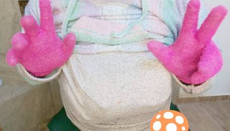 Tiara's huge tits vs the powerful silver garment