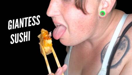 Giantess Mysteria Eating Sushi