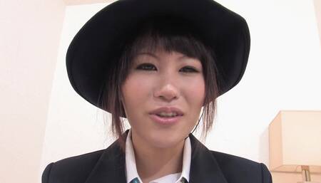 Classy Japanese woman loves having her hairy pussy finger fucked