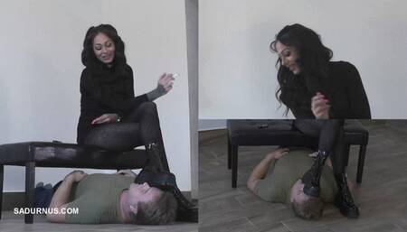 Mistress Cleo's ashtray and boot cleaner Picture in picture mp4