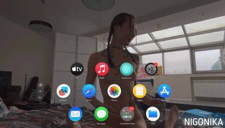Exclusive Homemade - Flora May Sucking Dick - Filming Apple Vision Pro Test Without Sound