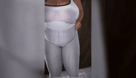 BBW with a deep cameltoe wedgie