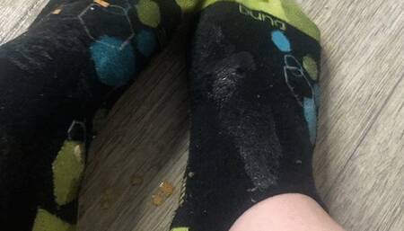 Dirty socks in crushed eggs!