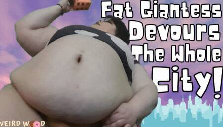 Fat Giantess Vores the Whole City! - MP4
