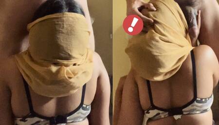 Big Ass Indian Hijabi Teen Showing Riding Skills to Her Stepbrother Got Banged From Behind