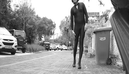 Impeccable Latex Suit and Heels.