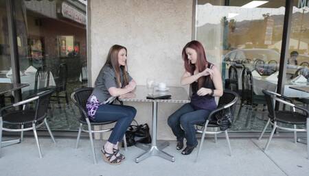 Lesbian horny sluts get kinky in the parking lot!