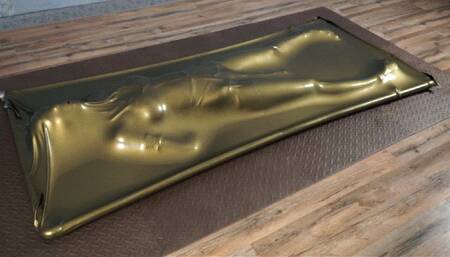 Gold vacuum bed bondage rope bondage and vibro