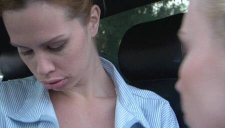 Hot blonde Milf takes advantage of troubled babe