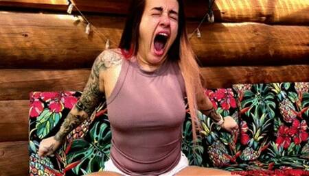 Stretching mouth and belly wmv