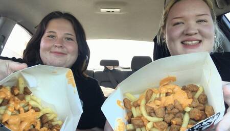 Fatties public car stuffing messy saucy fatties feeding