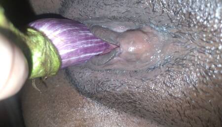 Masturbation with Brinjal Brown Girl Fucked