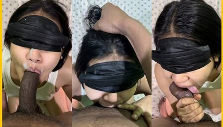 Cute Girl Gave Deep Throat and Facial to Neighbour Birthday Gift