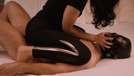 Discipline session: slave is choked, slapped in the face and rewarded by worshipping my feet