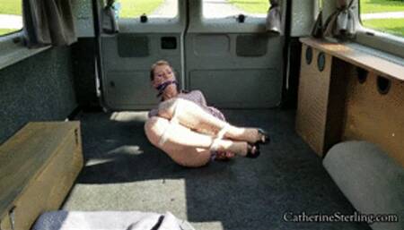 Stolen Secretary’s Surprise Van Ride! Pantyhose-d Soles and Ass Views Galore as Petite Blond Catherine Sterling Struggles to Stay Upright in Rope Restraints! High Definition Version
