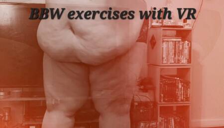 BBW Curly hair plays VR in Black and white