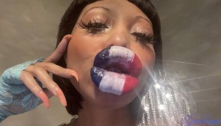 RubyDollLipz's Red, White & Blue Glass Kisses