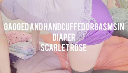 Gagged and Handcuffed Orgasms in Diaper