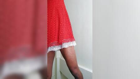 First Time Masturbating Wearing the Neighbour Girls One Piece Dress