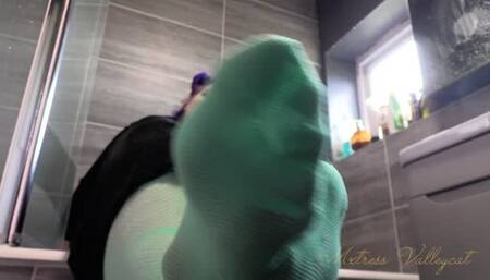 Mint Heart Fishnet Toe Tease