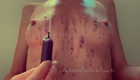 I drip hot wax on my pierced tits then ride you until I cum