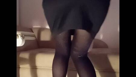 Peeing my pantyhose and panty twice