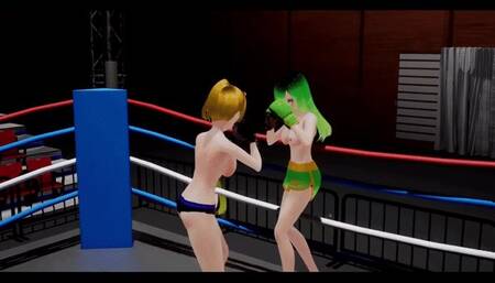 Topless Boxing Anime - Emeraldine vs Hana
