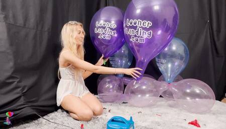 Rochelle's Balloon Inflate-Deflate Balloon Stretch and Pop 4K (3840x2160)