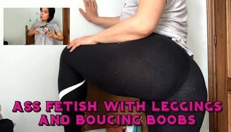 I shake my ass in sheer black leggings and make my tits bounce