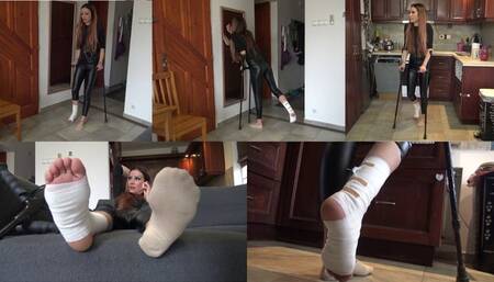 Tatjana - With crutches at home