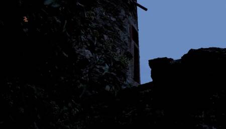 Busty witch is tied upside down to a cross for interrogation