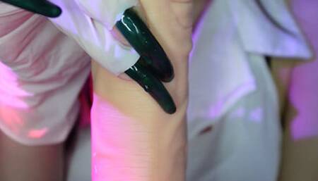 The green claws nurse takes care of your cock