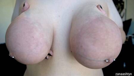 Up Close & Detailed Titties With HUGE Areolas
