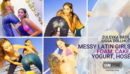 MESSY LATIN GIRLS, FOAM, CAKE, YOGURT